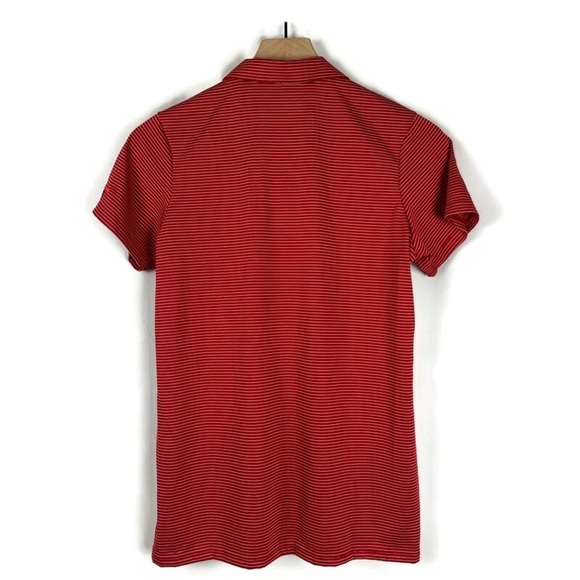 Antigua Women's Red White Stripe Pullover Quest Polo Shirt Traveler's Logo Small - Picture 2 of 9